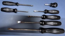 SNAP ON 7PC BLACK HARD HANDLE SCREWDRIVER SET #SDD SERIES (Williams/CAT) Slotted