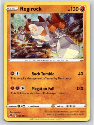 2020 POKEMON REGIROCK VIVID VOLTAGE 089/185 HOLO R NM A71905 FREE S&H
