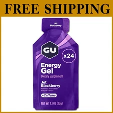 GU  Sports Energy Gel, Jet Blackberry, 24-Pack