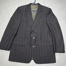 Vintage Christian Dior Monsieur Blazer 42R Gray Union Made USA Tonal Pinstripe
