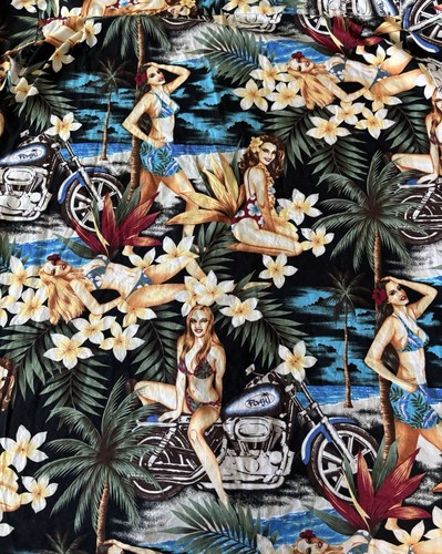 Vintage Tropicana Hawaiian Aloha Mens XXL Shirt Pin Up Girls Chopper Tropical - Picture 9 of 9