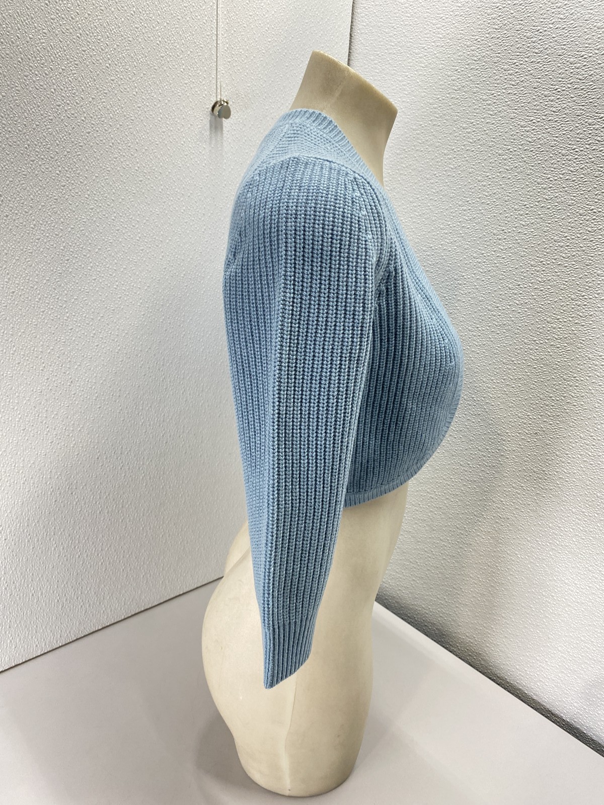 Michael Kors Womens Cropped Shaker Knit Cashmere Cardigan Size S Seaglass thumbnail 8