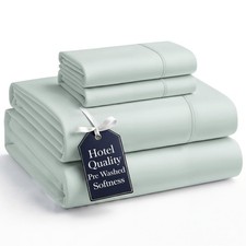 Casa Platino King Size Bed Sheet Set   4 Piece Set, PreWashed Ultra Soft Fabr...