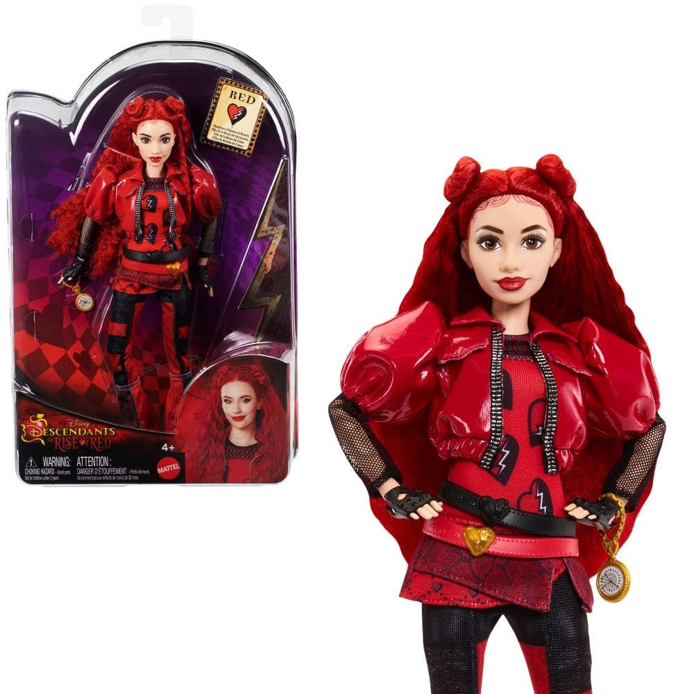 Mattel Disney Descendants: The Rise of Red Fashion Doll & Accessory – Red,