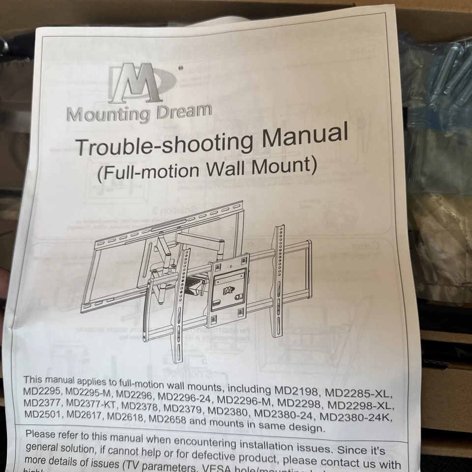 Mounting Dream MD2617 Full Motion TV Wall Mount Swivel and Tilt for Most 42-75 - Image 2 of 4