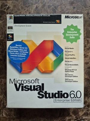 Microsoft Visual Studio 6.0 Enterprise 628-00126 RETAIL BOX