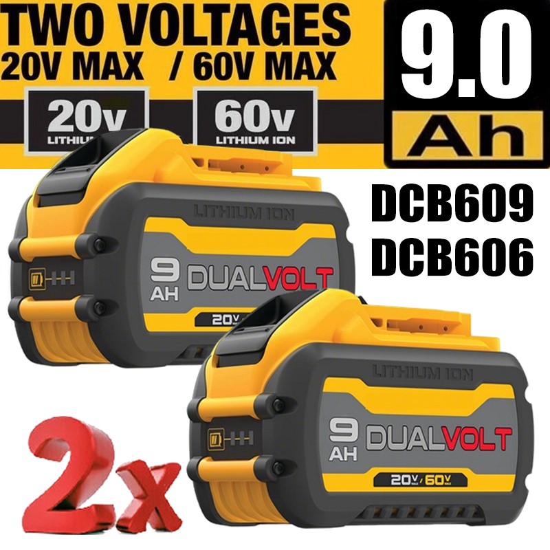 2PACK 9.0Ah DCB609-2 For DEWALT DCB612 20V/60V MAX FLEXVOLT Li-Ion Battery NEW