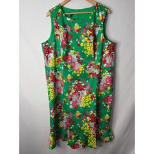 Talbots Green Floral Sleeveless Dress 16W Flounce Preppy Old Money Coquette NWT