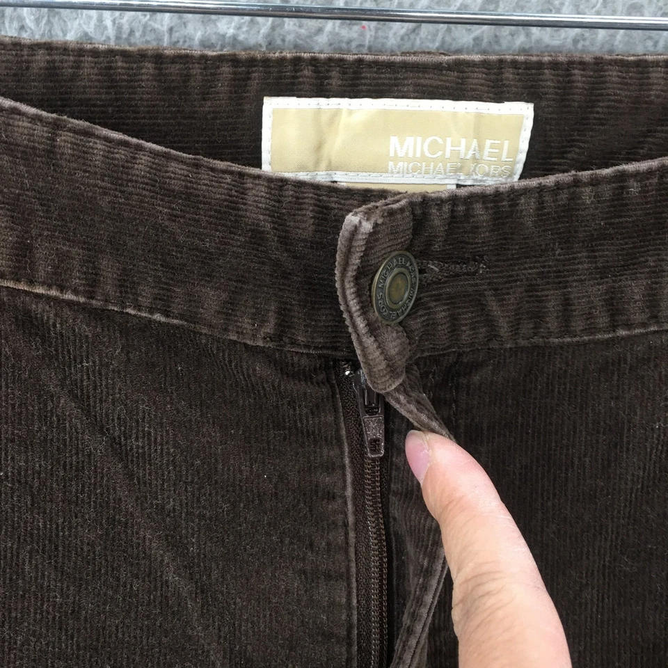 Michael Kors Bootcut Corduroy Pants Womens 14 (Actual 36x32) Brown 5 Pockets - Image 4 of 4