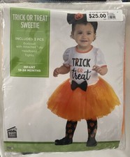Trick Or Treat Sweetie Halloween Outfit Costume Infant Size 12-24 Months Twins
