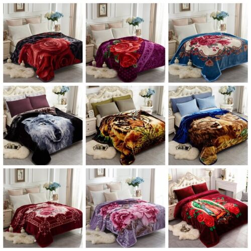 2 Ply Korean Mink Blanket Thick Soft Warm Queen King Size Winter Bed Blankets - Afbeelding 1 van 110