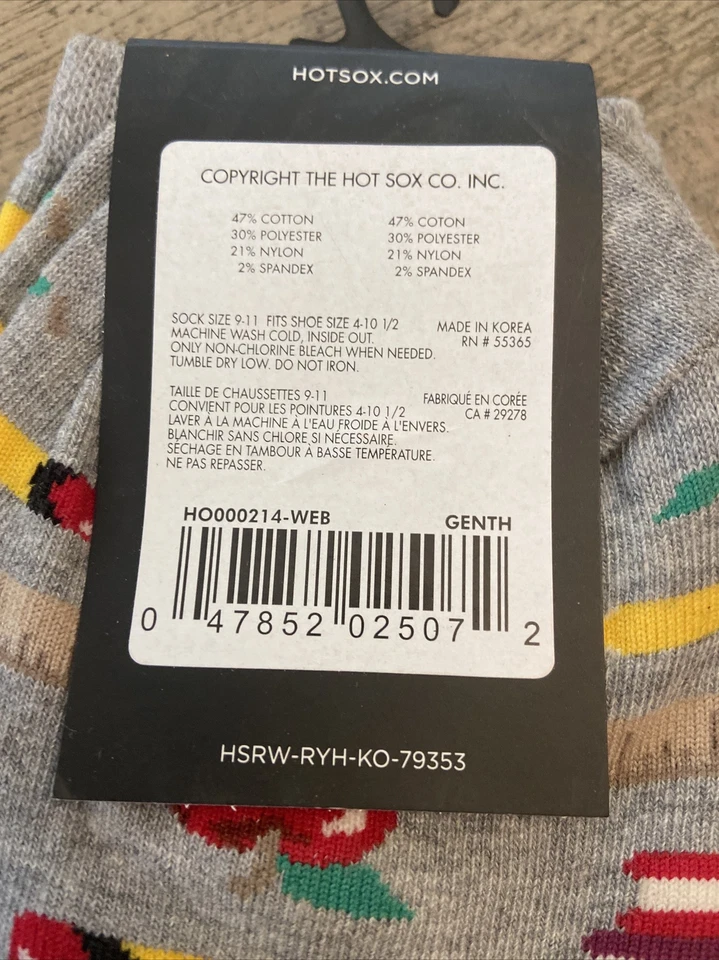 HOTSOX Teacher Calcetines Para Mujer Crew 9-11 Se Ajusta a Zapato 4-10.5 Gris Lápiz Manzana NUEVO Foto 3 de 4