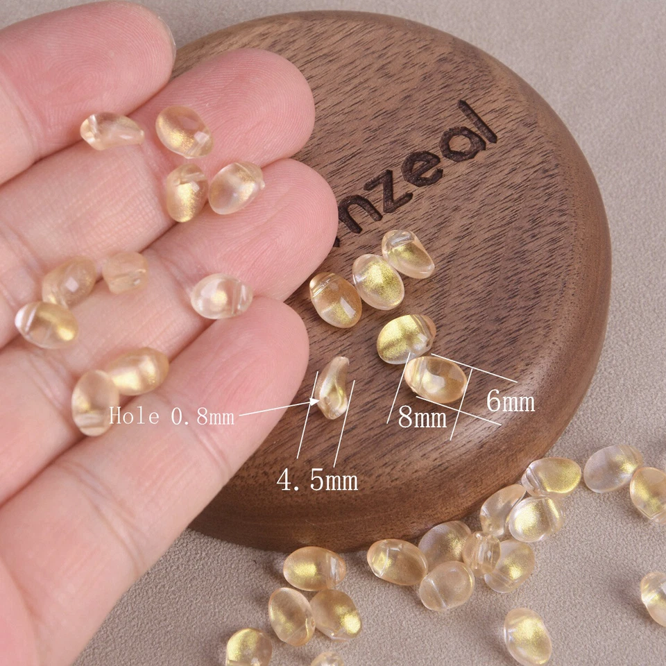 50pcs 8x6mm Teardrop Crystal Glass Pendants Loose Beads Lot for Jewelry Making - Image 3 of 4