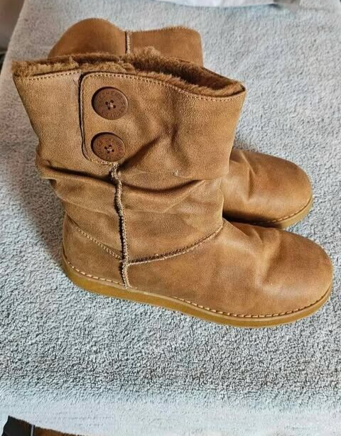 Skechers Keepsakes Women's  8  Mid  Brown Slouch Faux Fur Lined Boots