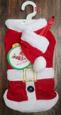 Merry & Bright Dog Cat Small Animal SANTA COSTUME Christmas Holiday XS