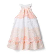 NWT Janie and Jack Peach Ombre Lace Dress Girls Size 7