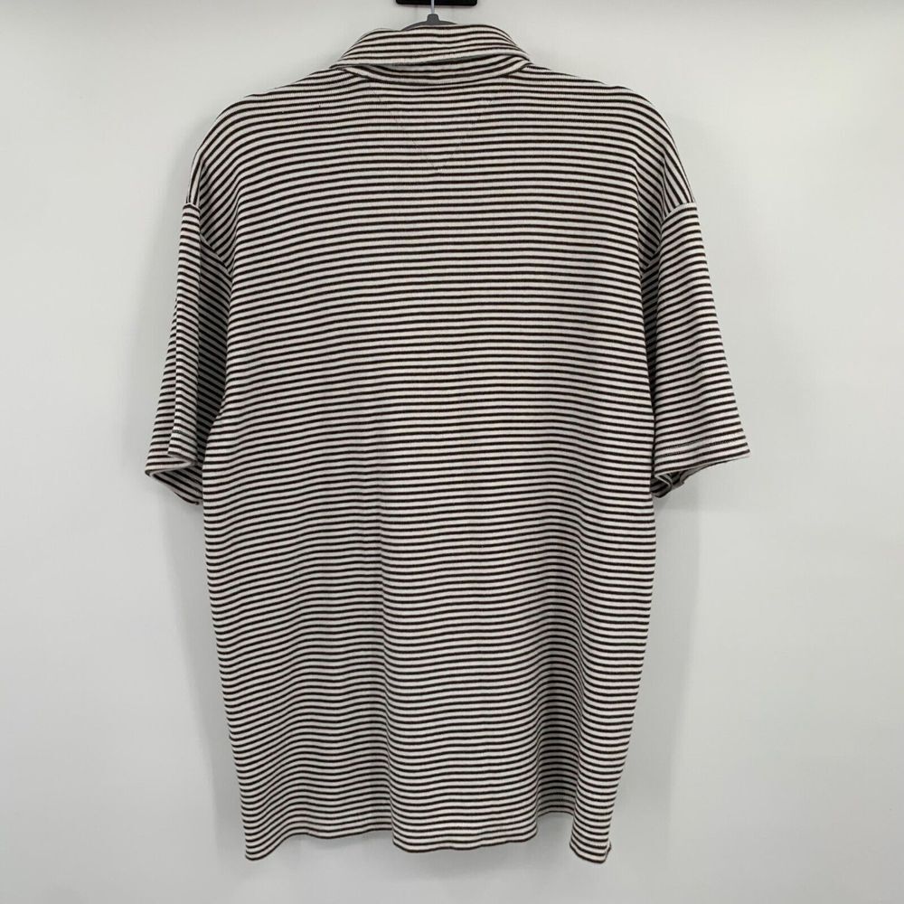 Tommy Hilfiger Brown & White Stripe Men's Polo Shirt Size Large thumbnail 3