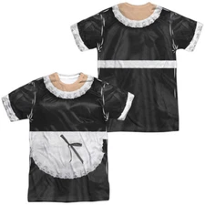French Maid Unisex Adult Halloween Costume T Shirt (Front/Back), S-3XL
