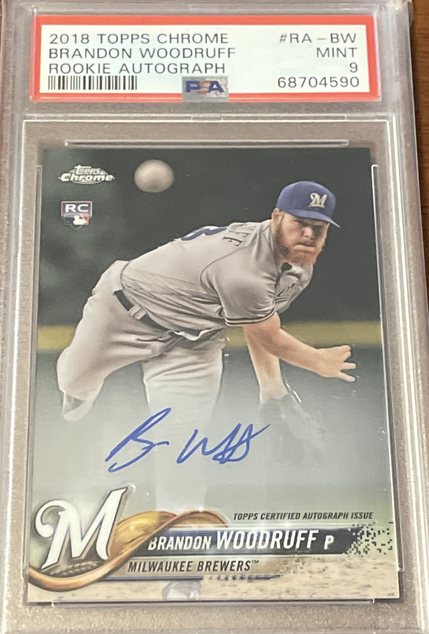 2018 Topps Chrome Brandon Woodruff RC #RA-BW Auto PSA 9 MINT