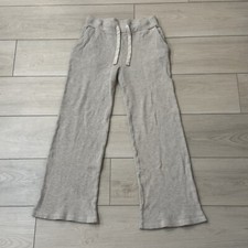 Monrow Women  s Cropped Lounge Pants Ivory Blend Sweatpants High Waist USA XS