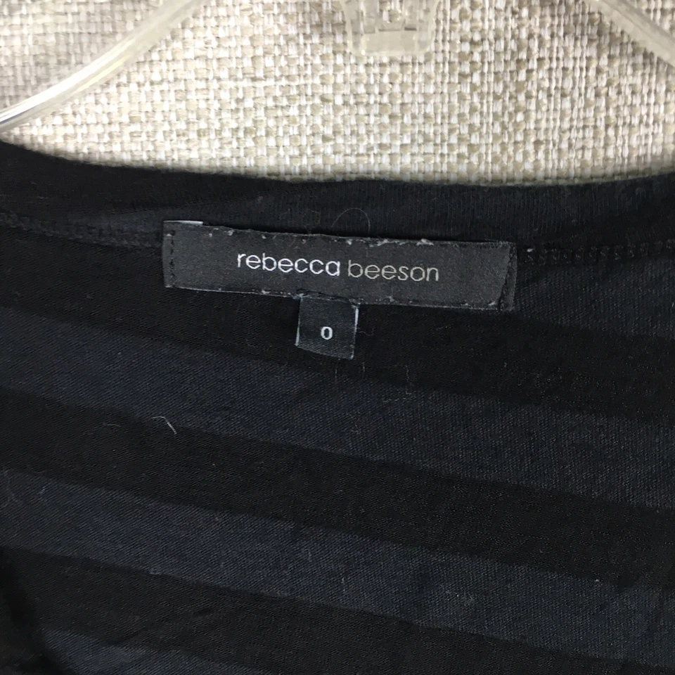 Rebecca Beeson в полоску футболка верхний женщин размер S маленький черный чистый короткий рукав - Изображение 3 из 4