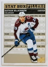 2023-24 UD S1 Nathan MacKinnon Base STAT BOX FILLERS Colorado Avalanche #SB-3