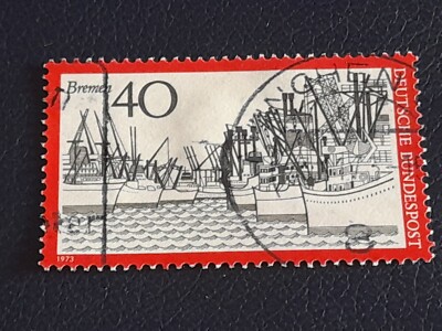 1973 Germany Federal Republic of Germany View of the Port of Bremen No. 638 p. 40