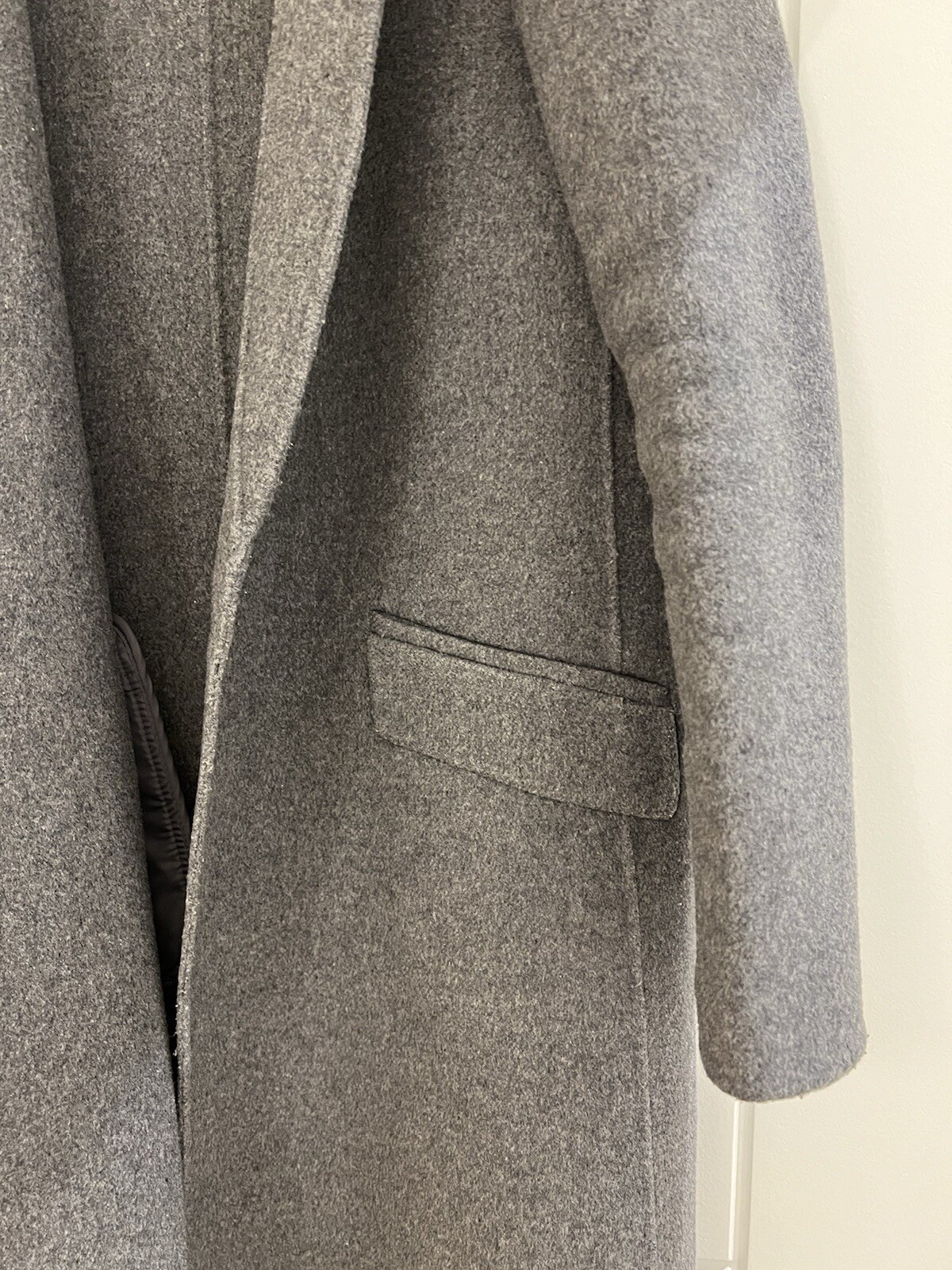 Zara Basic Outerwear Grey Handmade Wool Coat Small - image 5