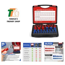Nut and Bolt Thread Checker - 44 PCS Nut and Bolt Gauges Individually Housed ...