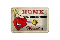 Blechschild Spruch 18X12Cm Home Is Where Your Heart Is Deko Schild