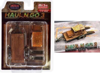 Haul N Go 3 6 pc Set Flatbed Trailer Abandoned Car 2 Ramps LE to 3600 1:64