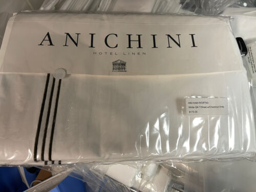 Anichini Italy NWT 1pc Flat Sheet F/Q 100% Cotton Embroidery  - Picture 1 of 5