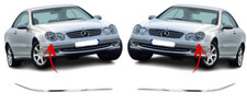 FOR MERCEDES BENZ CLK C209 2003-2005 NEW FRONT BUMPER CHROME MOLDING PAIR SET