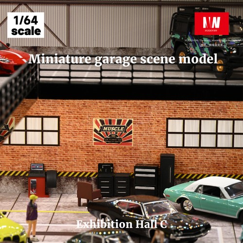 Diorama 1/64 Diecast Car Garage Model LED Lighting Showroom Scene Case Model Toy - Picture 32 of 104