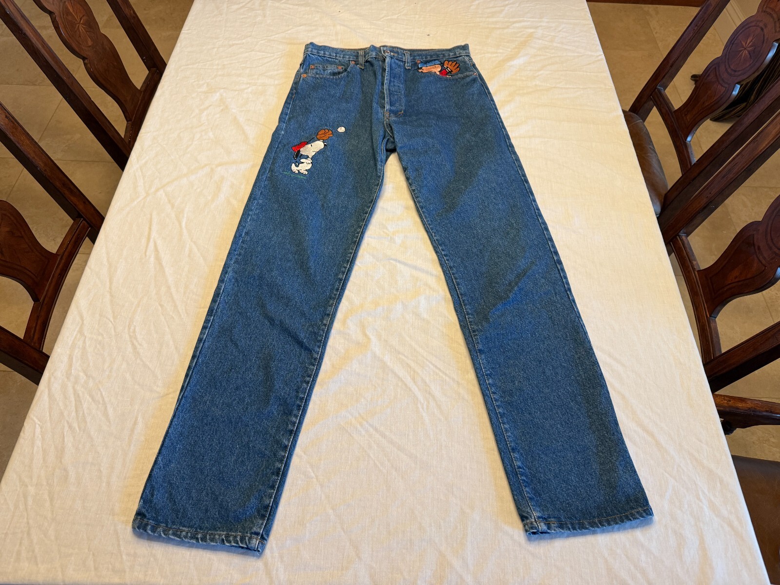 Too Cute Charlie Brown and Snoopy Baseball Denim … - image 1