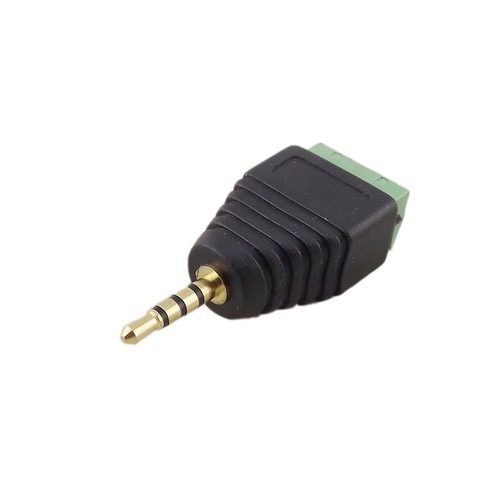 1pcs 2.5mm TRRS Stereo 4 Pole Male Plug To AV Screw Video Balun Terminal Adapter - Picture 2 of 7