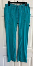 EUC Koi  Teal Medium Women's Scrub Pants 722 Niki  Size M Universal Length T R P