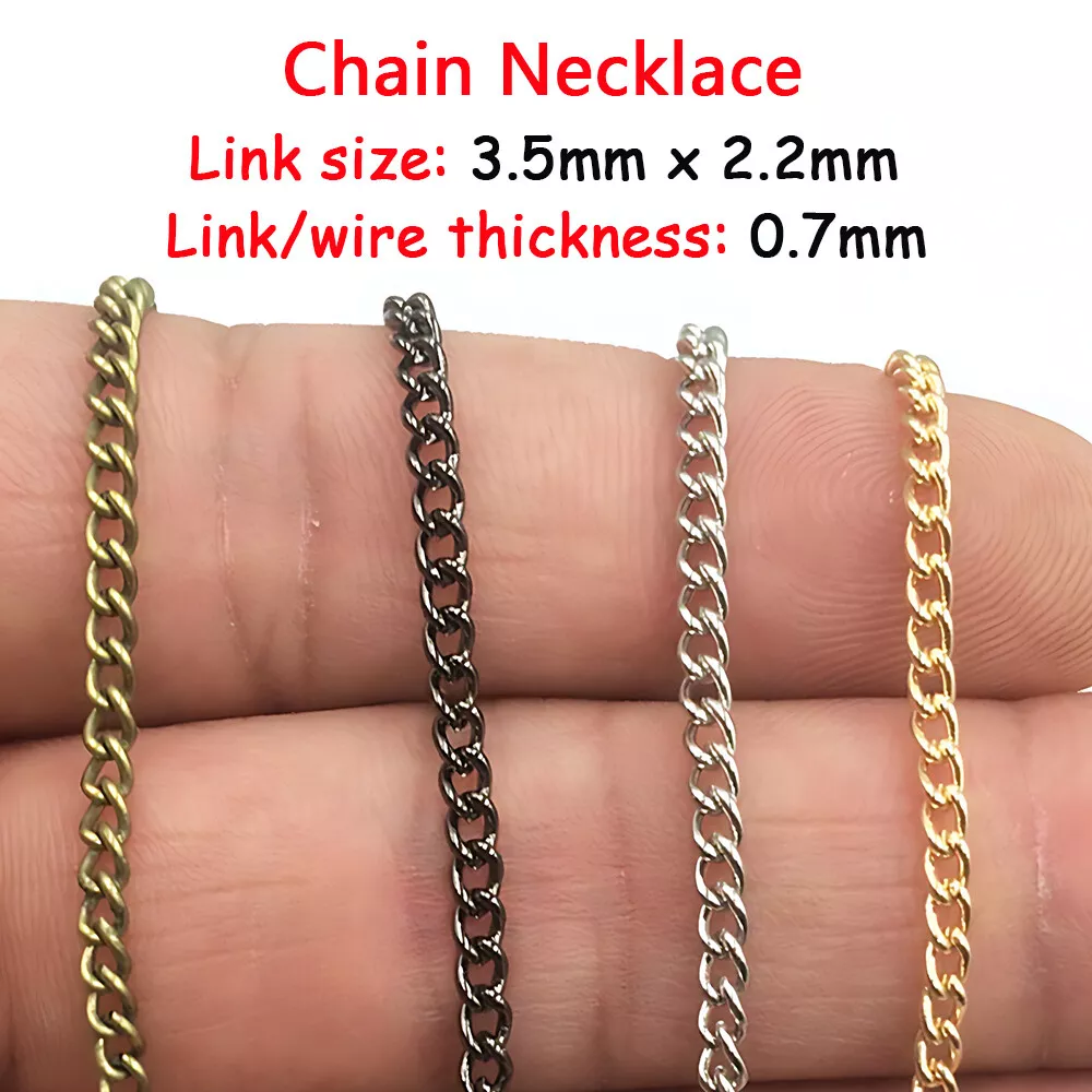 Plain Necklace Fine Chains 3.5 x 2.2mm Craft Chain for Jewellery Making DIY