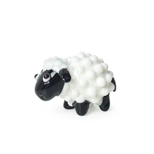 3Pcs Mini Hand Blown Glass Sheep Figurine Collectible Glass Animal Ornament Gift