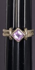 Vintage 925 Purple Amethyst Ring M Size 5.25 - Sterling Silver