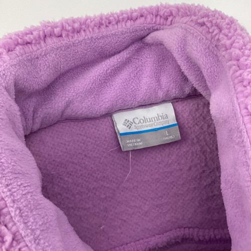 Columbia Girl’s West Bend Full Zip Fleece Jacket Lilac Purple Size Large New 365 - Picture 11 of 11
