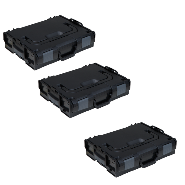 3Er Set Bosch Sortimo Systems L-Boxx 102 Werkzeugkoffer -Schwarz, 442X358X118Mm-image