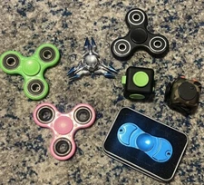 Hand Fidget aluminum Metal Spinner Focus Toy EDC Torqbar + Fidget Cube