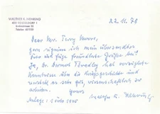 Walther Nehring-Handwritten Letter (WWII German General)