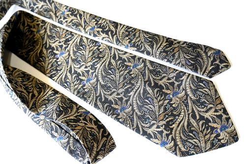 ROBERT TALBOTT MEN'S TIE BLACK, BEIGE/FLORAL WIDTH: 4.1/8" LENGTH: 62" - Picture 3 of 3