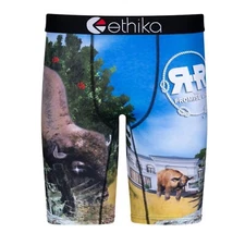 Brand New Mens Ethika Staple Boxer Brief Bustin Buffalo Brown/Blue