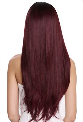 WIG ME UP Damenperücke Lang Locken – Ombre Mix Schwarz-Braun, Mit Kopfhautimitat, Bis 60 Cm Kopfumfang