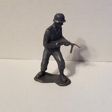 1960's Louis Marx WW2 World War 2 II Gray German Soldier 60MM Figure Figurine