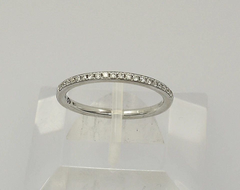 Halb Memory Vorsteck Ring in 18 kt 18k 750 er Weiß Gold mit Brillanten Brillant