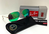 Brand New! Ray-Ban Sunglasses-Aviator RB3025 112/19-Gold Frame/Green Mirror Lens